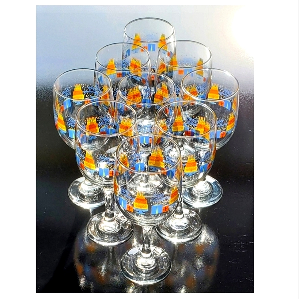 🥳 (9) HAPPY BIRTHDAY 🎂 🥳 🎉 🎈 🎁 All Purpose Wine🍷 Glasses Libbey - Picture 4 of 5